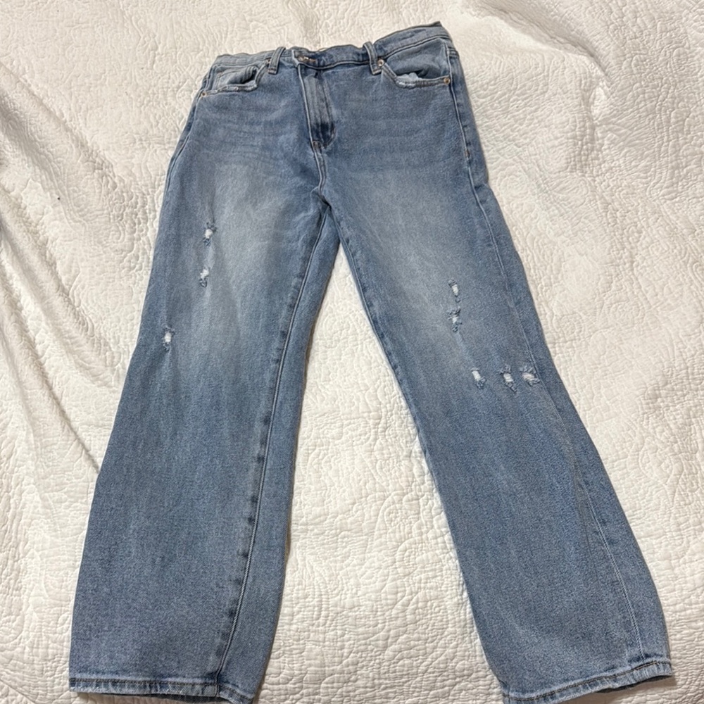 Fashion Nova Light Blue Distressed Denim